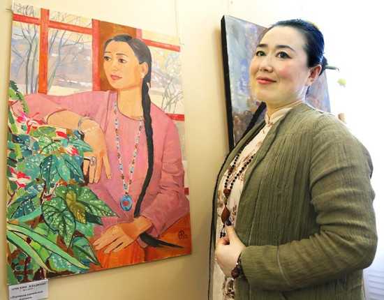 Лина У и «Портрет китайской девушки»  художника Владимира Арискина.